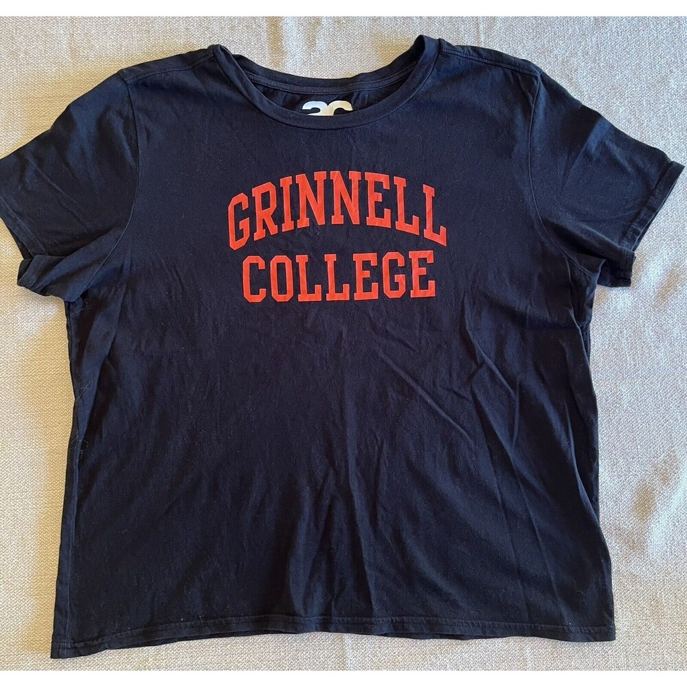 GRINNELL COLLEGE Black &Red Women's S Small 100% Organic Cotton T-Shirt Tee Top